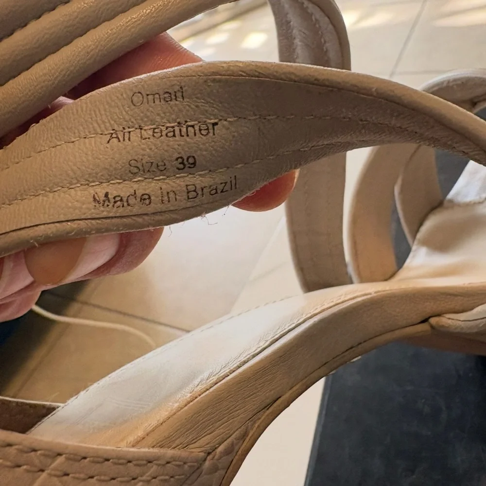 Elegant Taupe Herve Leger Strappy Lamb Heels - Picture 7 of 8